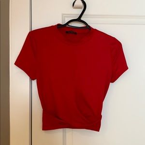 Eclipse Red Cropped Twist Tee